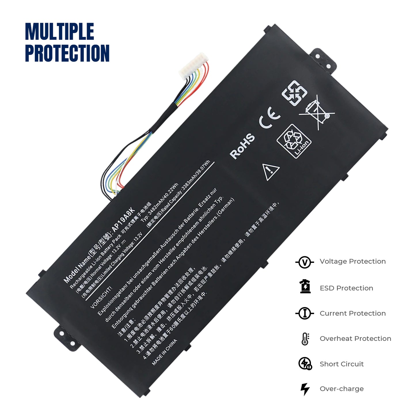 Аккумулятор для ноутбука KELESY AP19A8K для Acer Chromebook Spin 311 CP311-1H Spin 511 R752T R752TN серии CP311-1H N17Q8 3ICP5/58/72
