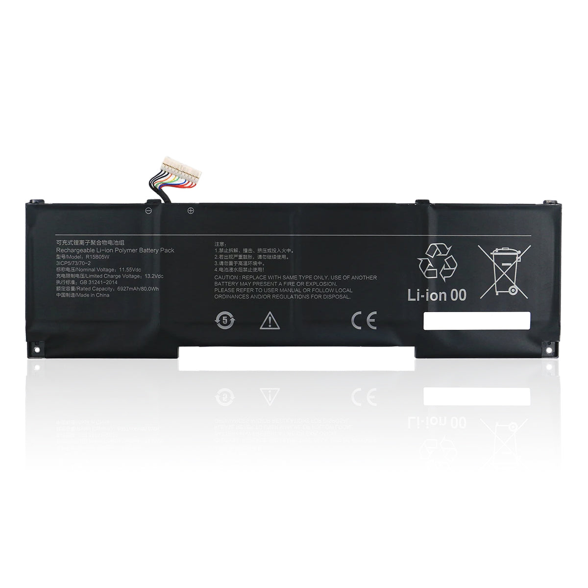Аккумулятор KELESY R15B05W для ноутбука Xiaomi Pro X15 Notebook Pro X 15 11,55 В 80 Вт·ч 6927 мА·ч