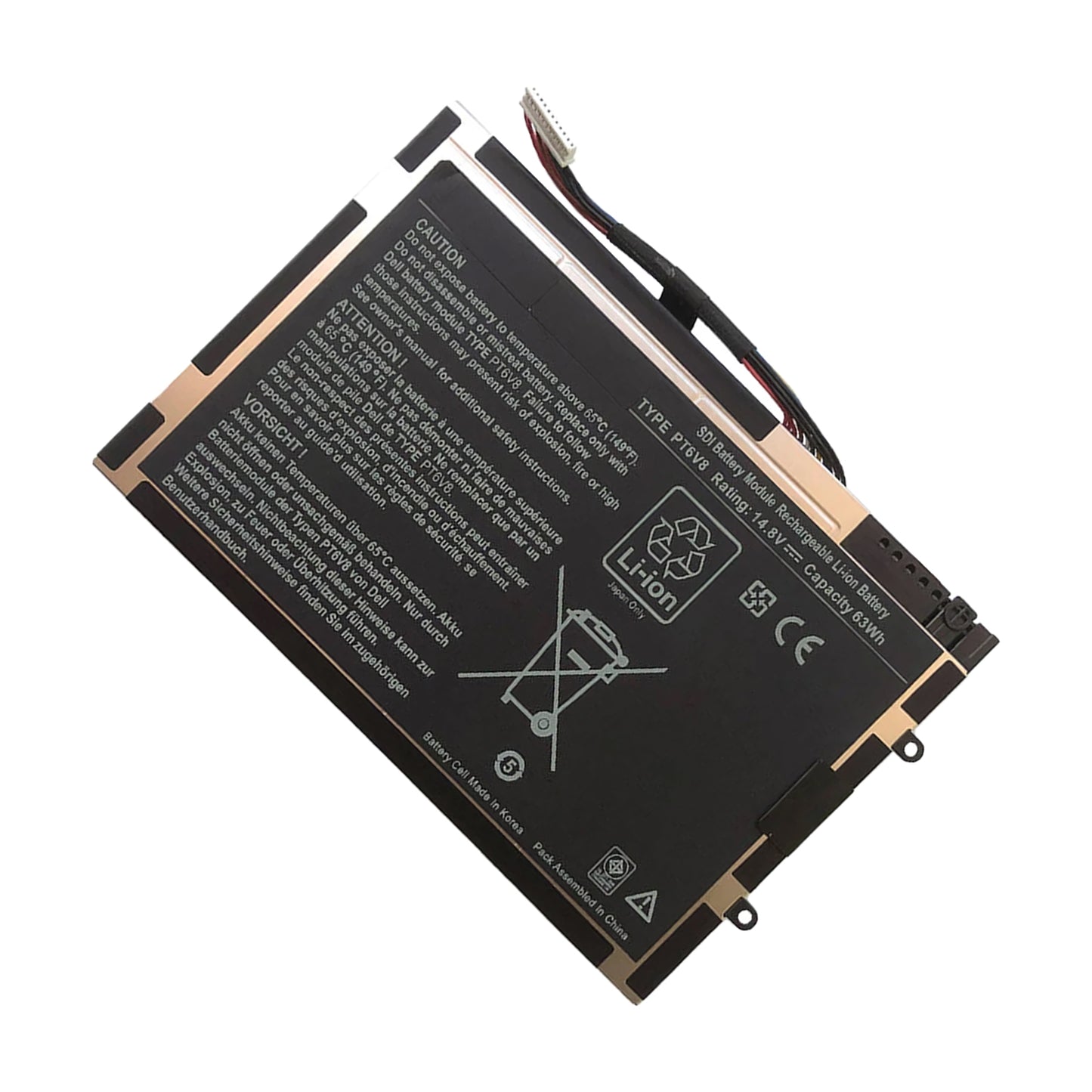 KELESY PT6V8 Laptop Battery for DELL Alienware M11x M14x R1 R2 R3 P18G T7YJR 8P6X6 08P6X6 14.8V 63WH