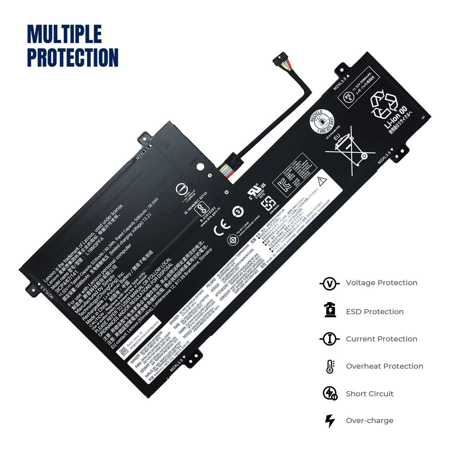 KELESY L18M3PFA L18D3PF2 Laptop Battery For Lenovo Yoga C740-15IML C740-15IML-81TD Series 5B10T83739 5B10T83740 5B10W67402