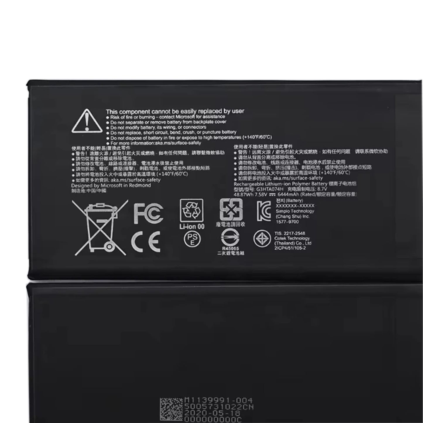 KELESY Genuine Original G3HTA056H Laptop Battery For Microsoft Surface Pro X 1876 iFixit SQ1 3.0GHz MQ03