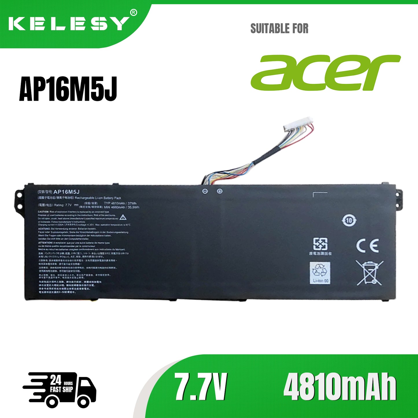 KELESY AP16M5J Battery For Acer Aspire 3 A315-21 A314-31 Series A315-21-63F1 A315-53-52CF A315-53G-33G6 A315-31-P72U Aspire 1