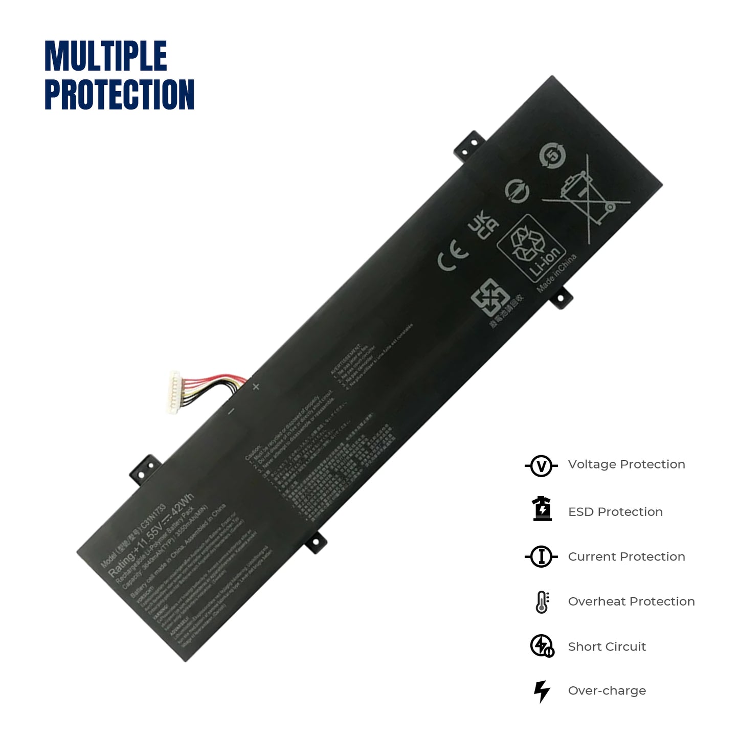 KELESY C31N1733 Battery for Asus VivoBook Flip 14 TP412U TP412UA 3ICP5/58/78 Series Notebook (11.55V 42Wh/3550mAh)