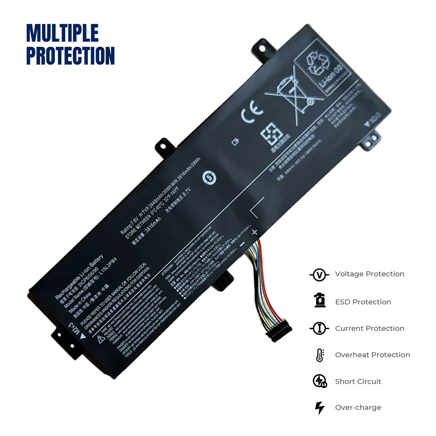KELESY L15L2PB4 Laptop Battery For Lenovo IdeaPad 310-15ISK 310-15IKB 510-15IKB L15L2PB5 L15M2PB5 L15C2PB5 L15M2PB3 L15C2PB3