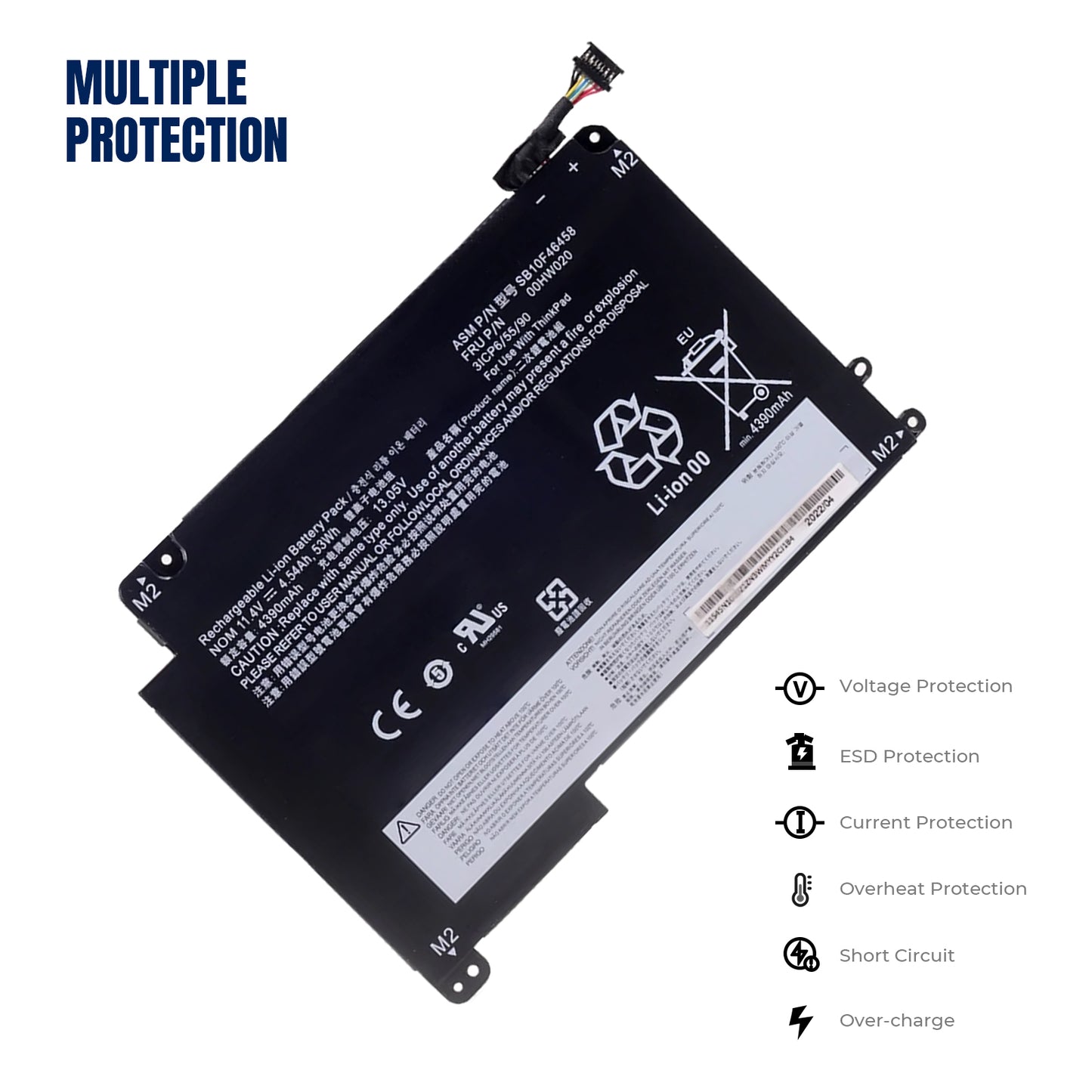 KELESY 11,4 V 53Wh 00HW020 00HW021 batería del ordenador portátil para LENOVO ThinkPad P40 Yoga 460 Yoga 14 SB10F46458 00HW020