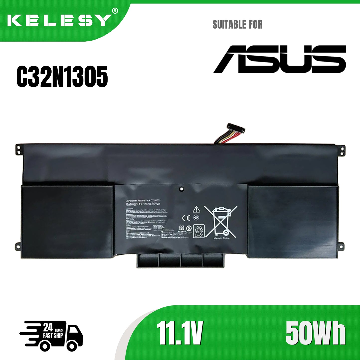 KELESY 11.1V 50Wh C32N1305 Laptop Battery For ASUS Zenbook UX301L UX301LA UX301 UX301LA-1A UX301LA-1B UX301LA-C4006H