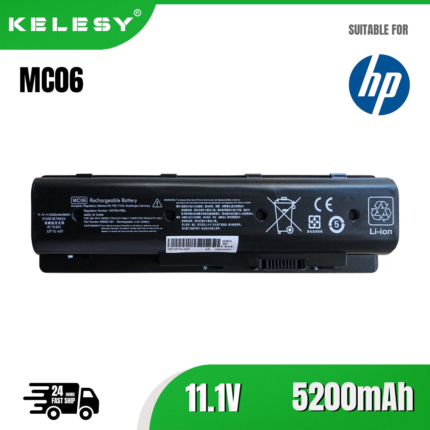 KELESY MC04 MC06 Laptop-Akku für HP Envy 17-n000 17-r 15-ae100 m7-n109dx/-n011dx/-n000 Serie 804073-851 805050909 HSTNN-PB6L/-PB6R