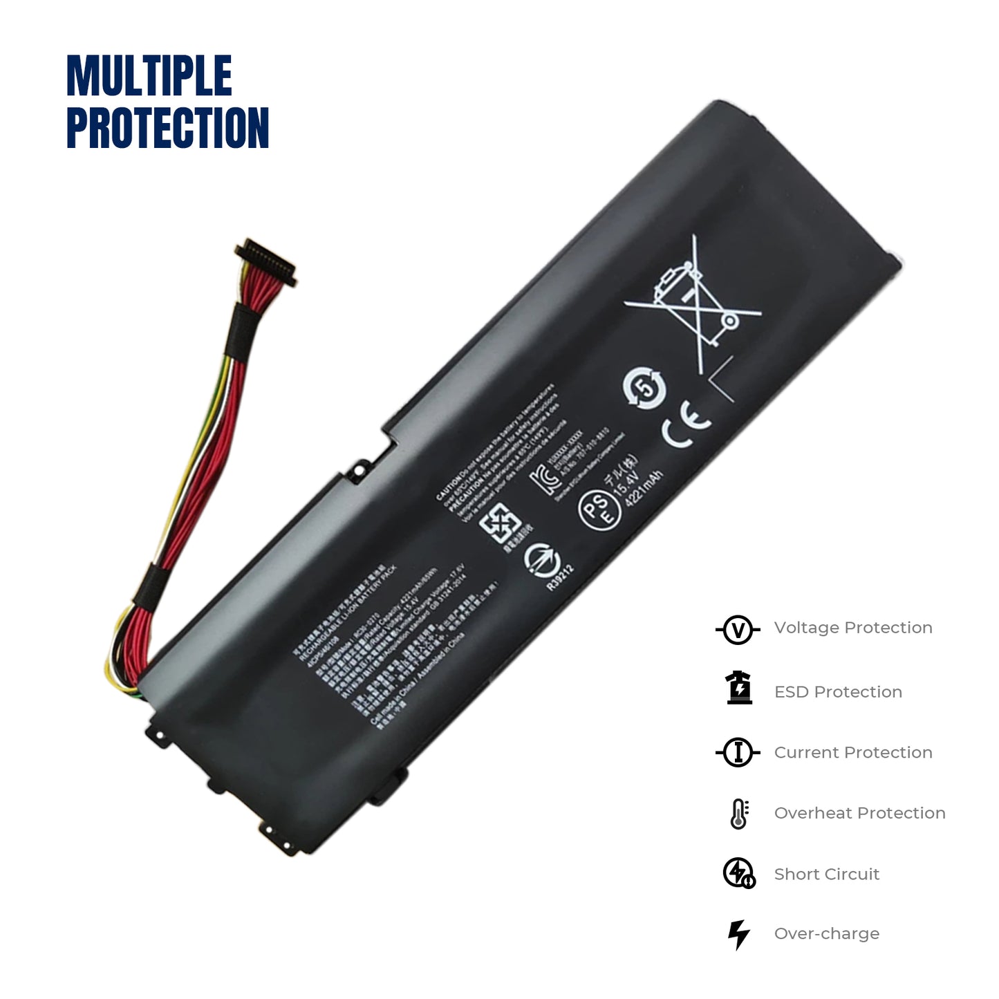 KELESY Batería Original para ordenador portátil Razer Blade 15, 15,4 V, 65Wh, RC30-0270 Base, RZ09-02705E76-R3U1