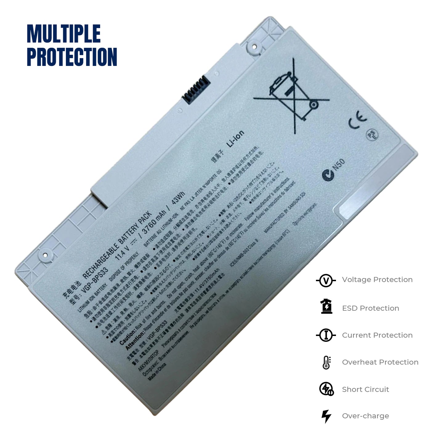 KELESY Batería Original para ordenador portátil SONY, 11,4 V, 43WH, para VGP-BPS33 VAIO, SVT-14, T14, T15, BPS33, Ultrabooks con