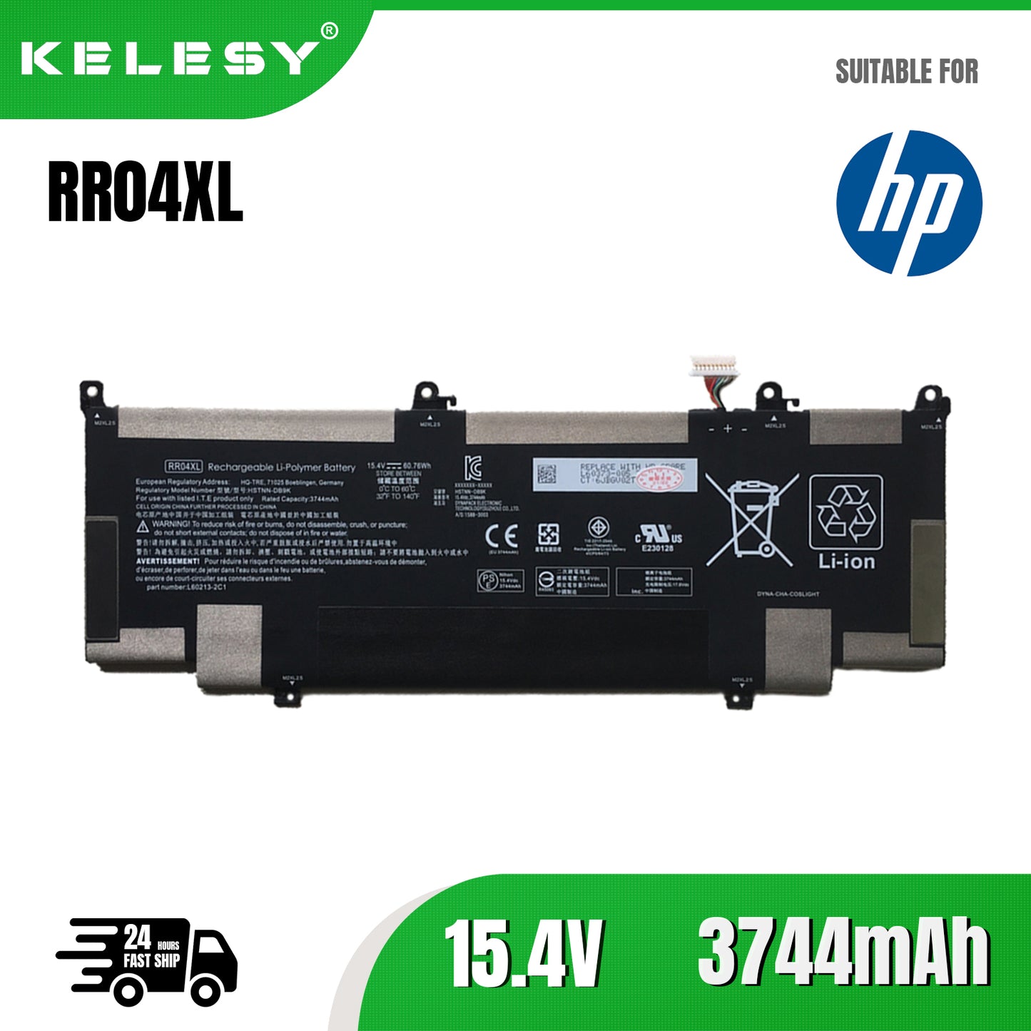 KELESY RR04XL Laptop Battery For HP Spectre X360 13-AW0900 13-AW0090CA 13-AW0003DX 13-AW0001LA 13-AW0001LM 13-AW0050TU 76Wh