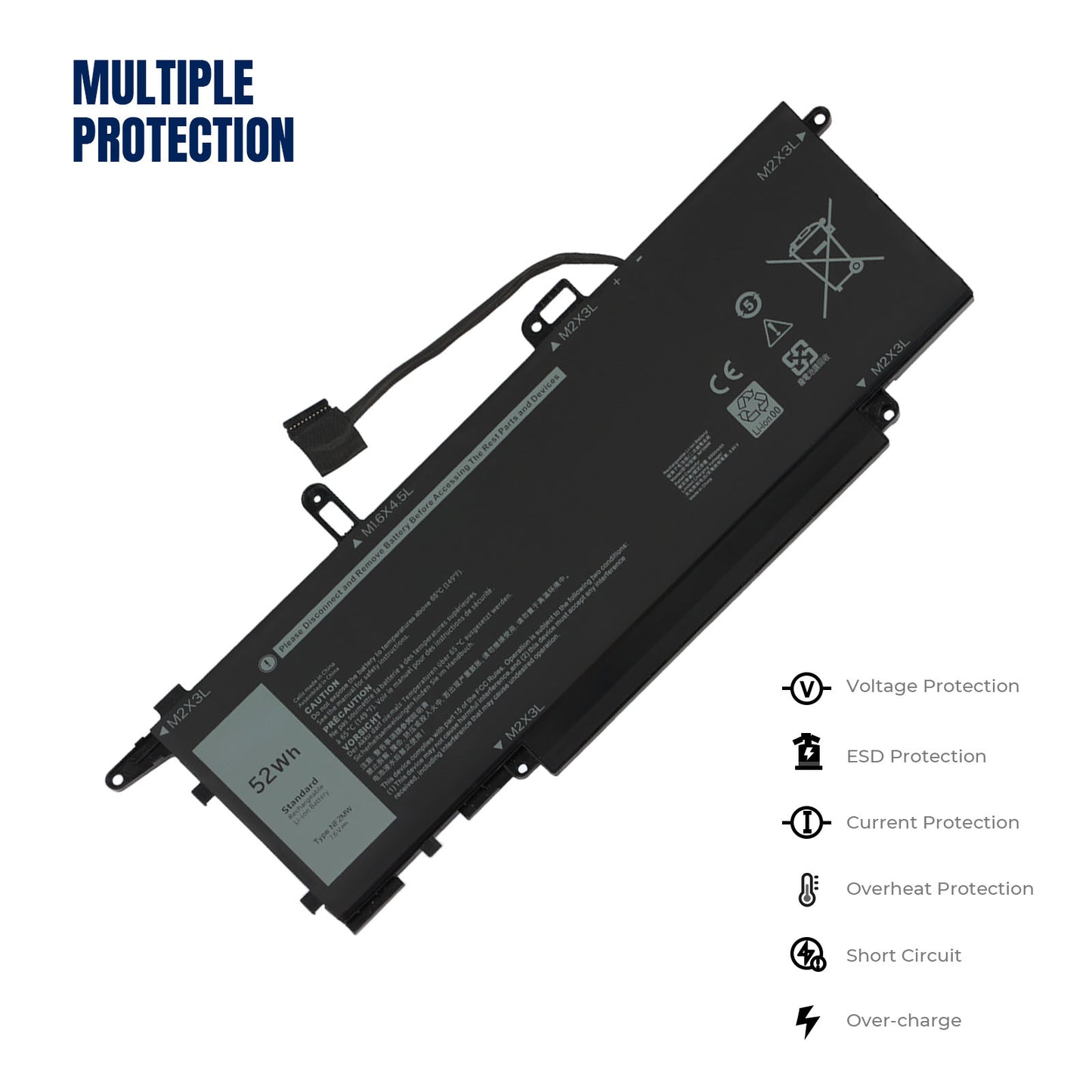KELESY 0C76H7 7.6V 52Wh Replacement Laptop Battery for Dell Latitude 7400 2-in-1 Latitude 9410 2-in-1 Series 0G8F6M E7270 E7260