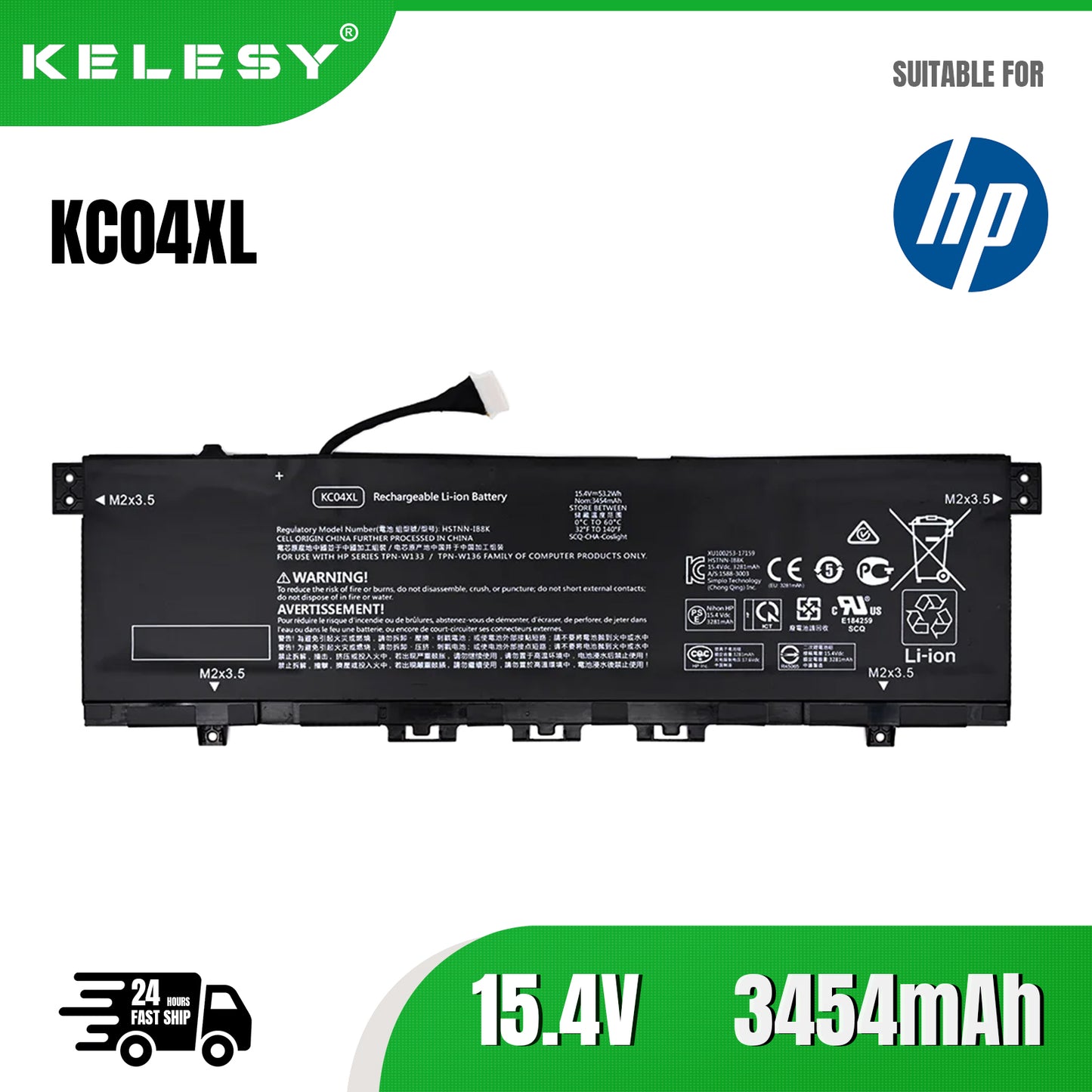 KELESY KC04XL Battery For HP Envy X360 13-AG 13-AQ 13-AH HQ-TRE TPN-W133 TPN-W136 HSTNN-DB8P 13-AH0016TX 15.4v/53.2Wh