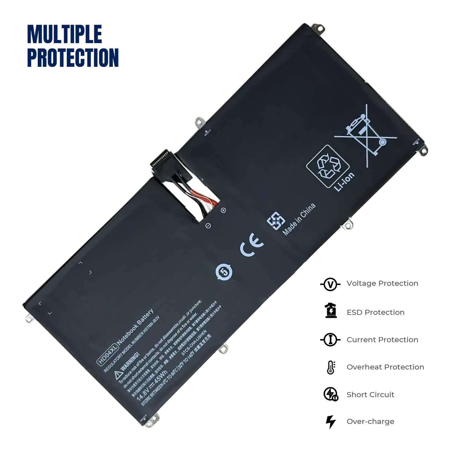 KELESY Original Replacement Laptop Battery HD04XL For HP Envy Spectre XT HSTNN-IB3V 13-2120tu TPN-C104 13-2095ca 685989-001 45Wh