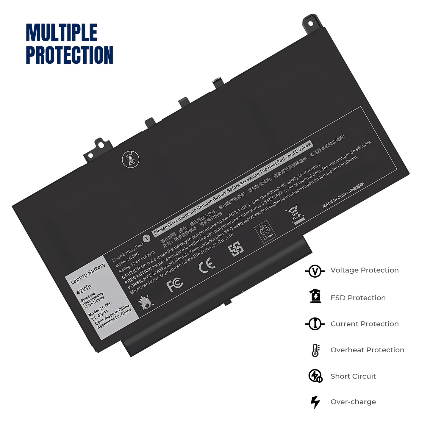 KELESY 42WH Genuine Original Laptop Battery 7CJRC For Dell Latitude E7270 E7470 Series 21X15 451-BBWR 6Cell Bateria Notebook