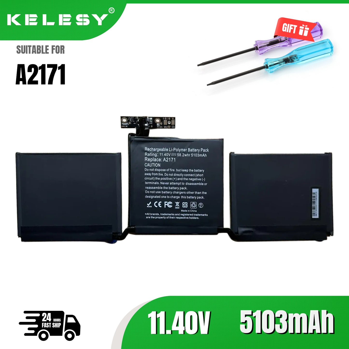 KELESY Batería de ordenador portátil A2171 A2159 para Apple MacBook Pro de 13 pulgadas 2020 A2289 A2338 EMC3456 3301 MUHN2LL/A