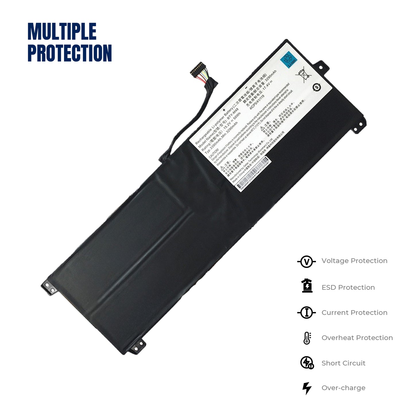 KELESY BTY-M48 4ICP5/41/119 Battery For MSI PS42 8M-211PH 8RB Prestige 8RA-044VN 8RC-001ES 8M-437 MECHREVO S1 i5 i7 3390mAh