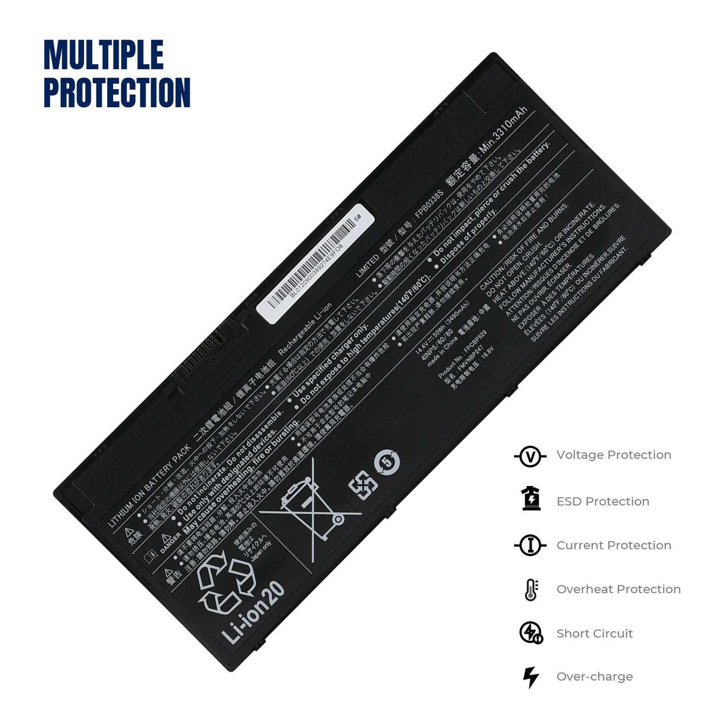 KELESY Batería de ordenador portátil FPB0338S para Fujitsu LifeBook, U747, U748, U757, U758, T937, T938, E548, E558, FPCBP529