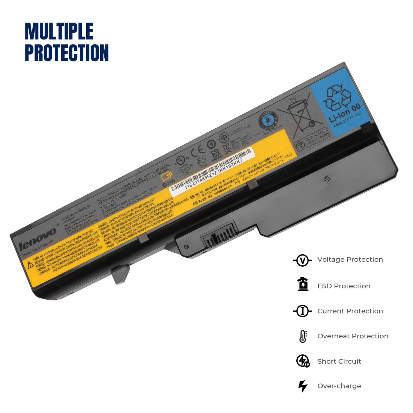 KELESY L09S6Y02 Laptop Battery for Lenovo IdeaPad G460 G470 G570 G560 V360 V370 V470 Z460 Z465 B470 B570 L09L6Y02 4800mAh