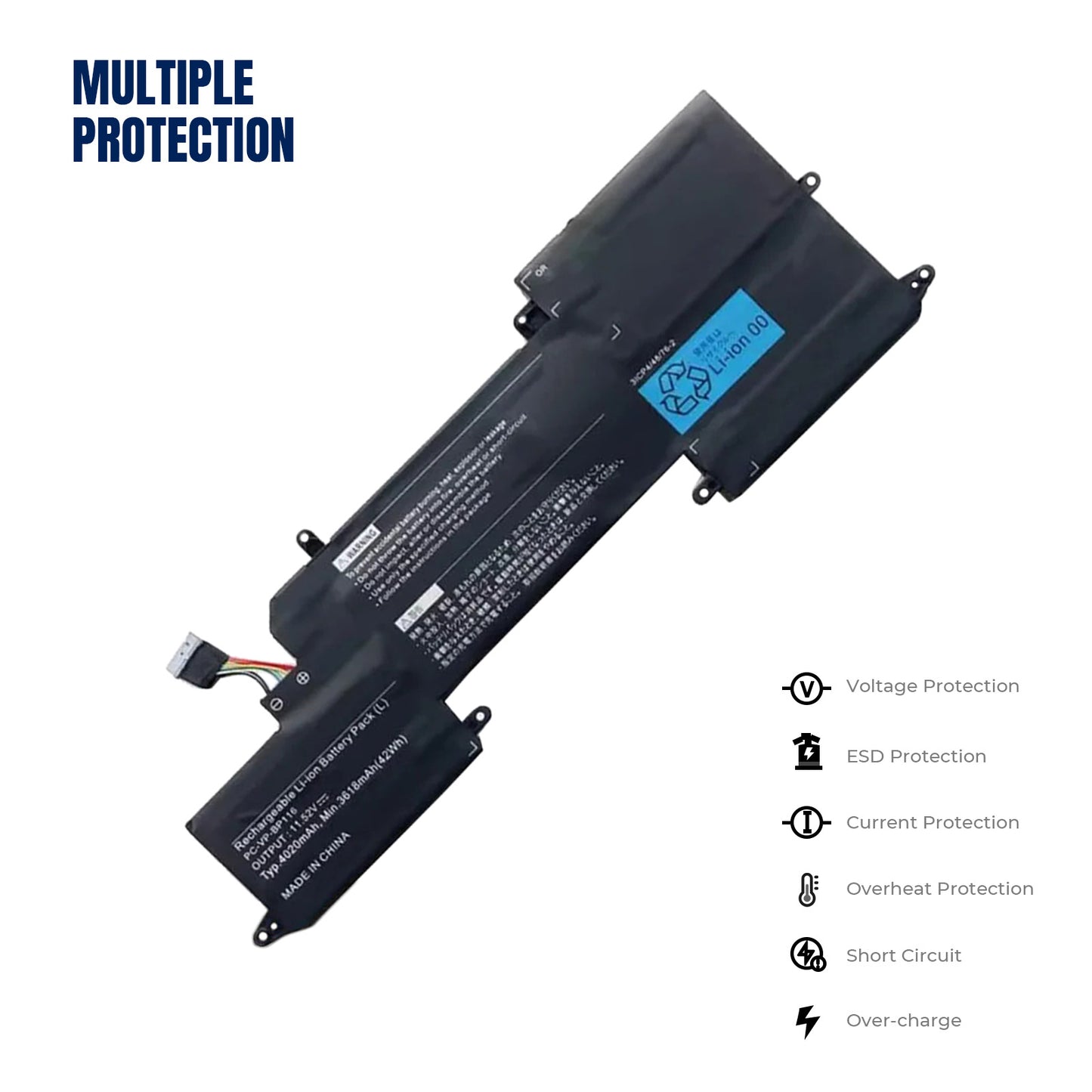 KELESY Batería de portátil para NEC PC-VP-BP115, BP115, PC-VP-BP116
