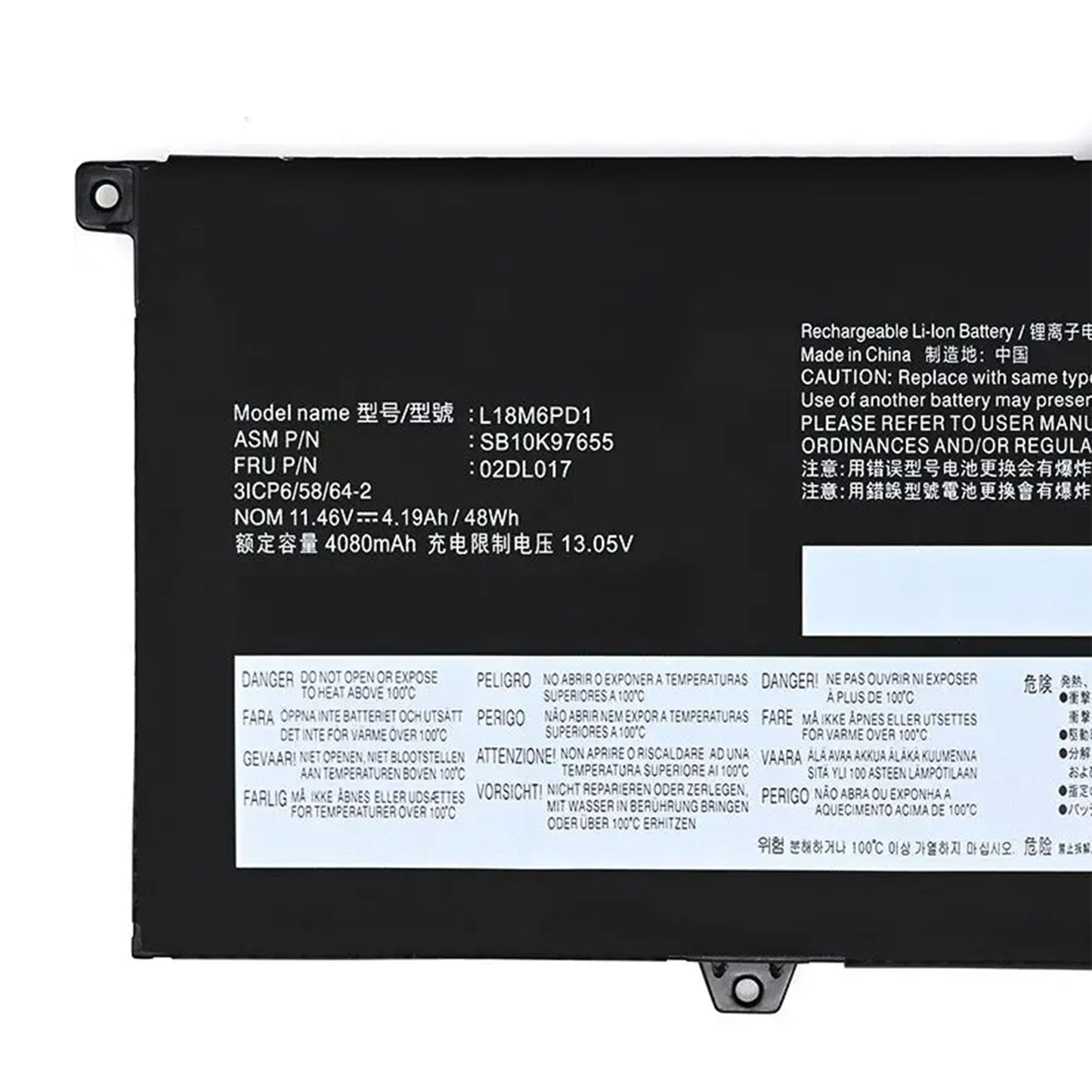 KELESY L18M6PD1 Laptop Battery for Lenovo ThinkPad X13 X390 X395 Series SB10K97655 02DL017 48WH 11.46v