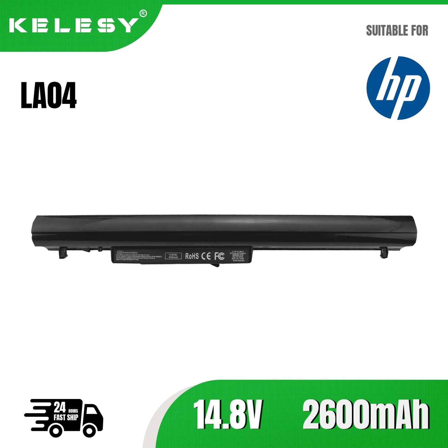 KELESY 2600mAh Laptop Battery LA04 LA04DF For HP Pavilion 14-n000 14-n274tx 15-n000 15-P151 ProBook 350 G2 TouchSmart 15-n000