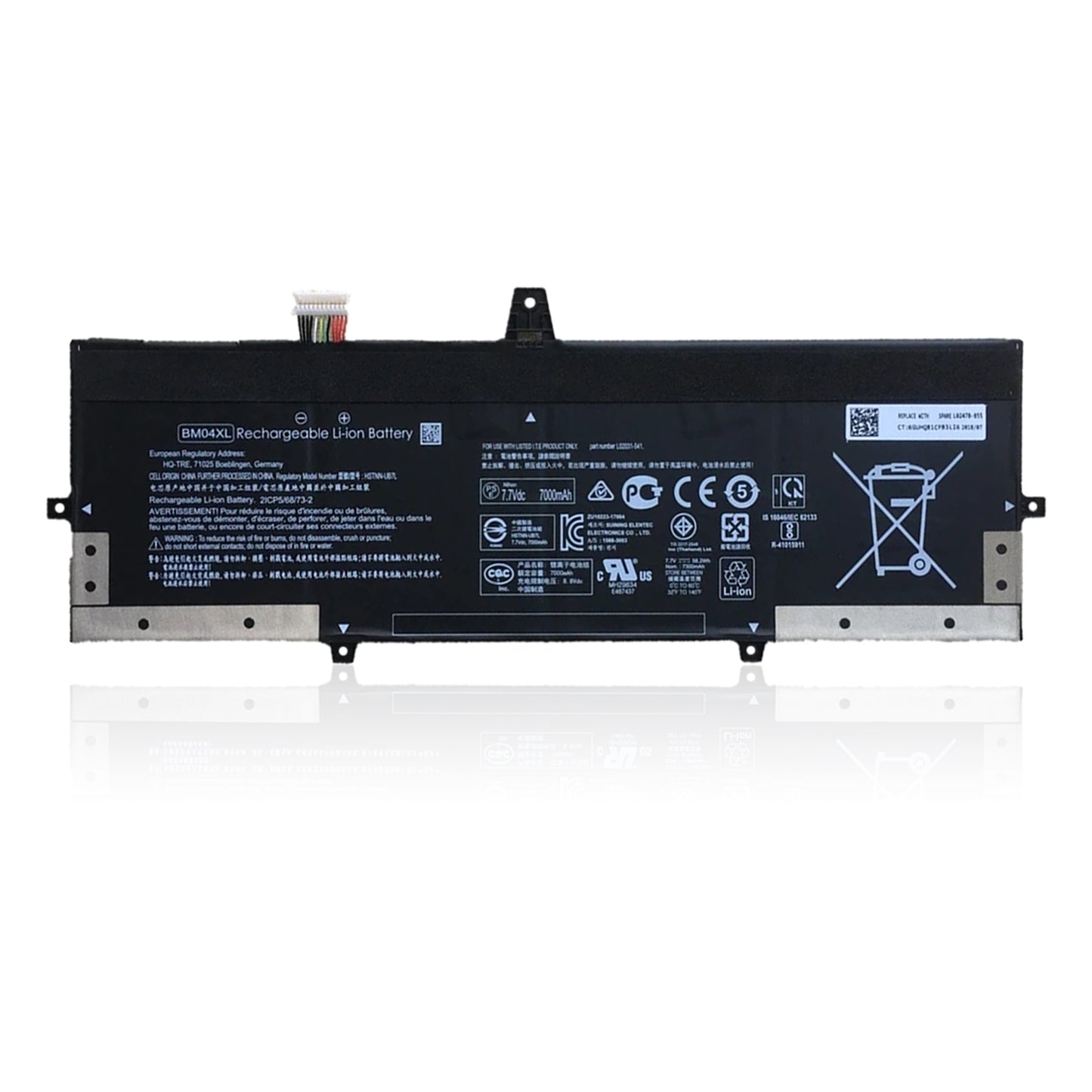KELESY New BM04XL HSTNN-UB7L DB8L Laptop Battery For HP EliteBook X360 1030 G3 L02031-541,241,2C1 L02478-855 7.7V 56.2Wh