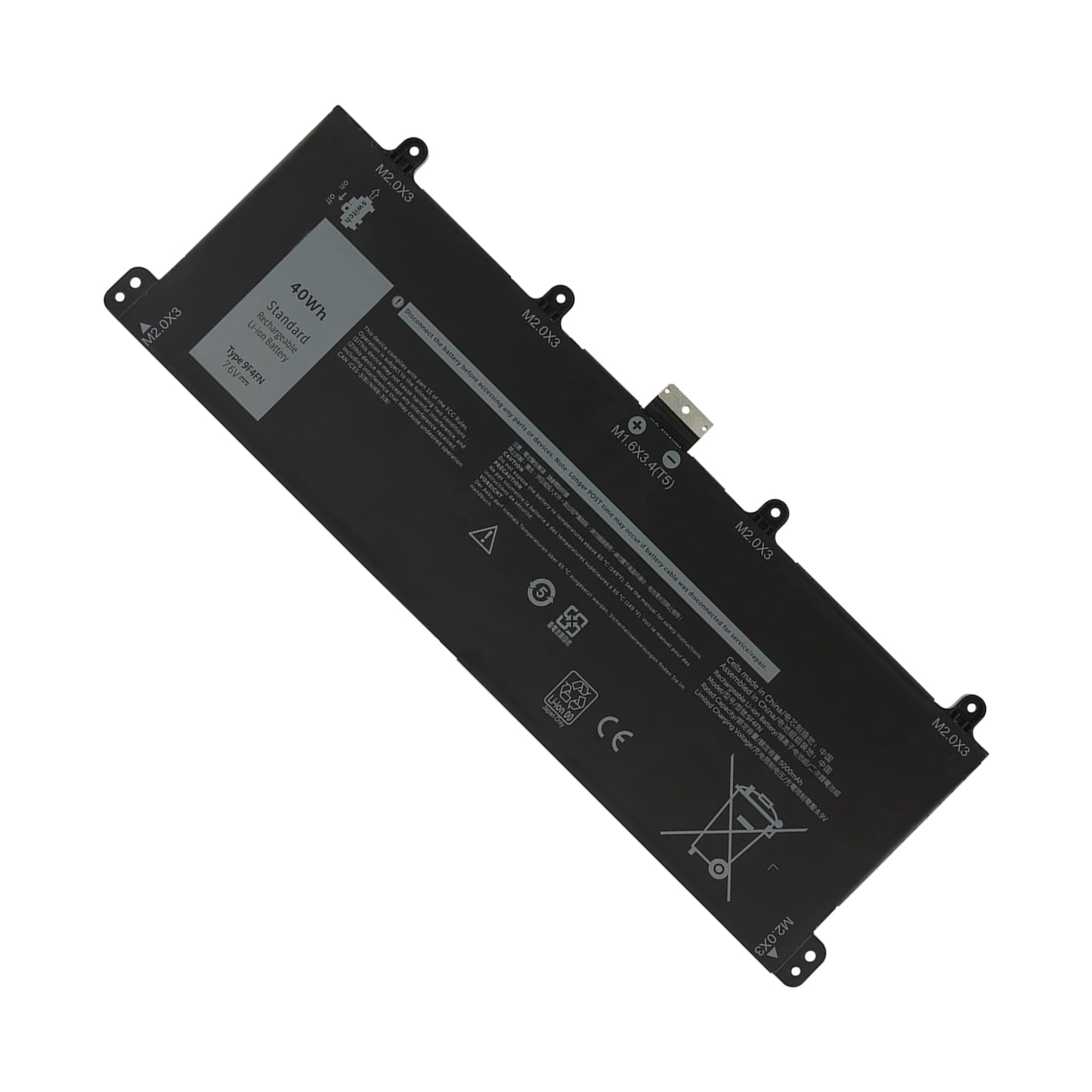 KELESY 9F4FN Battery For DELL Latitude 7320 Detachable For DELL Inspiron 14 3420 Series 2VKW9 2ICP4/79/112 7.6V 40WH/5000mAh