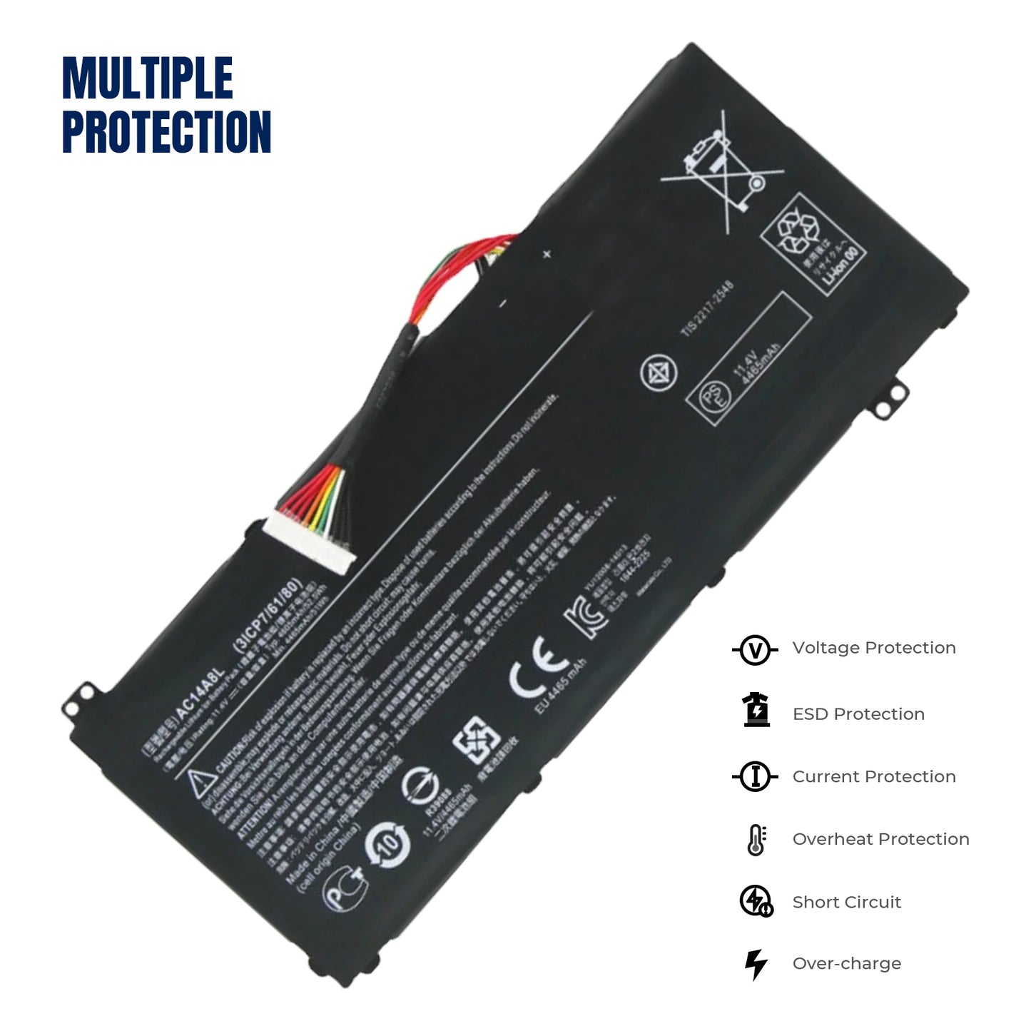 KELESY AC14A8L Laptop Battery For Acer Aspire VN7-571 VN7-571G VN7-591 VN7-591G VN7-791G MS2391 KT.0030G.001 11.4V 4605mAh