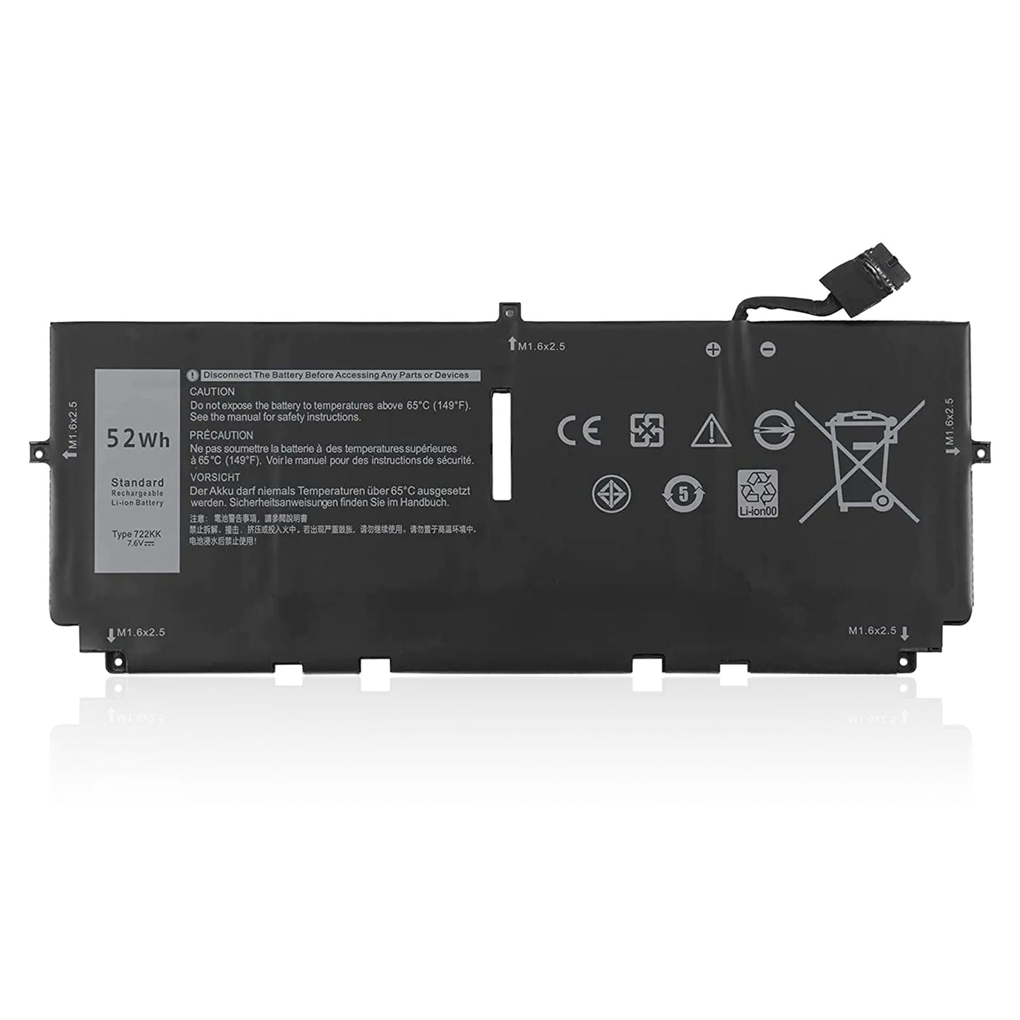 KELESY 722KK Laptop Battery For DELL XPS 13 9300 9310 9380 Series P117G P117G001 P117G002 2XXFW FP86V WN0N0 7.6V 52Wh