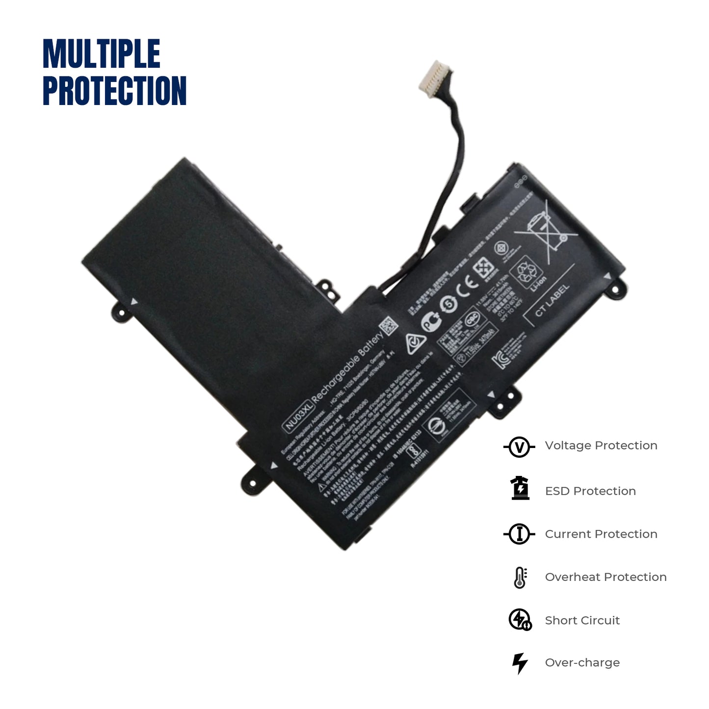 KELESY NU03XL Laptop Battery For HP Pavilion x360 Convertible PC 11-U014UR HSTNN-UB6V TPN-W117 TPN-C128 843536-541 844201-850