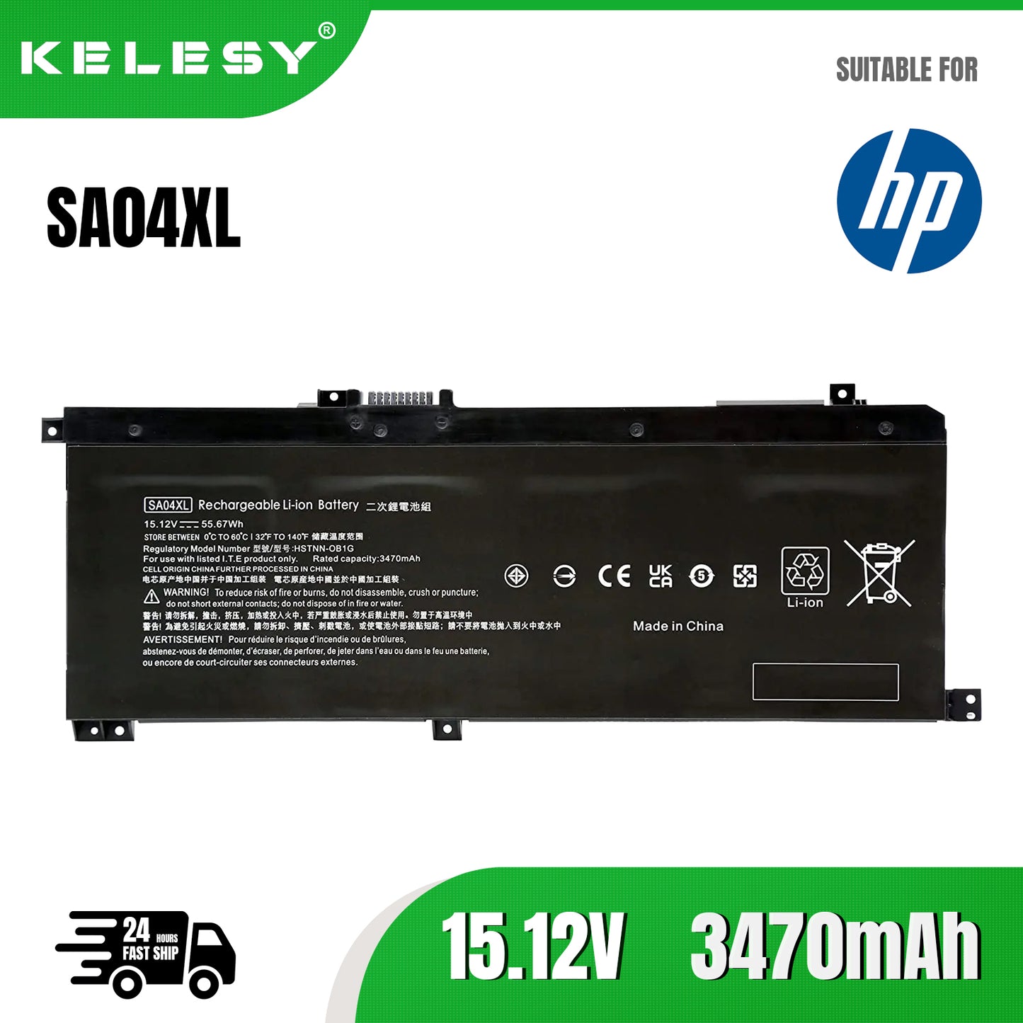 KELESY SA04XL L43248-AC1 Battery For HP ENVY X360 15-DR000 15-dr0003TX 15-dr0007TX 15-dr0013nr 15-ds0000na 15-ds0000ur