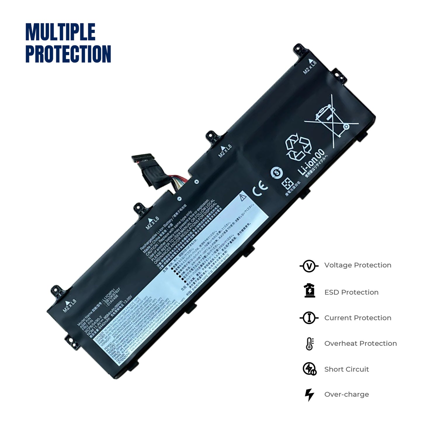 KELESY L17M6P52 L17C6P51 01AV497 01AV498 Battery for Lenovo ThinkPad P72 P73 8684mAh/99WH 11.4V