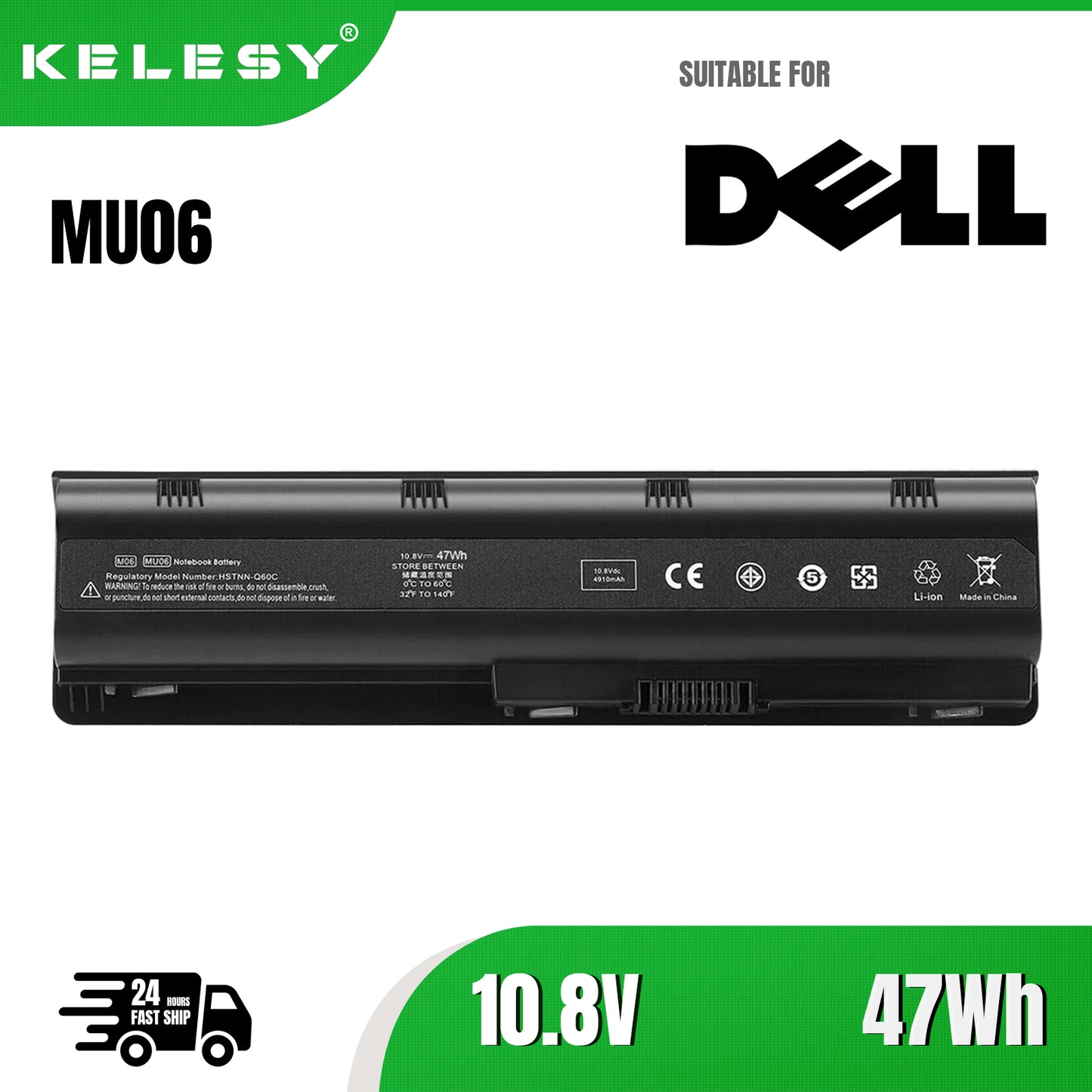 KELESY 10.8V MU06 Laptop Battery For HP Pavilion G4 G6 G7 dm4 dv6 cq32 cq42 cq43 cq56 cq62 g32 g42 g72 593553-001 HSTNN-DB0Y