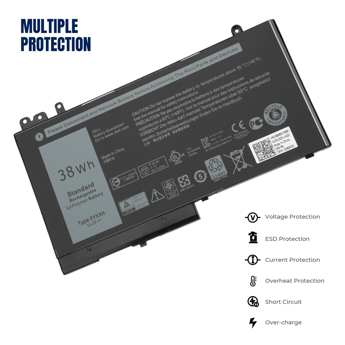 KELESY RYXXH Laptop Battery For Dell Latitude 12 5000 11 3150 3160 3550 E5250 E5450 E5550 Series notebook 3Cell Li-Polymer Batte
