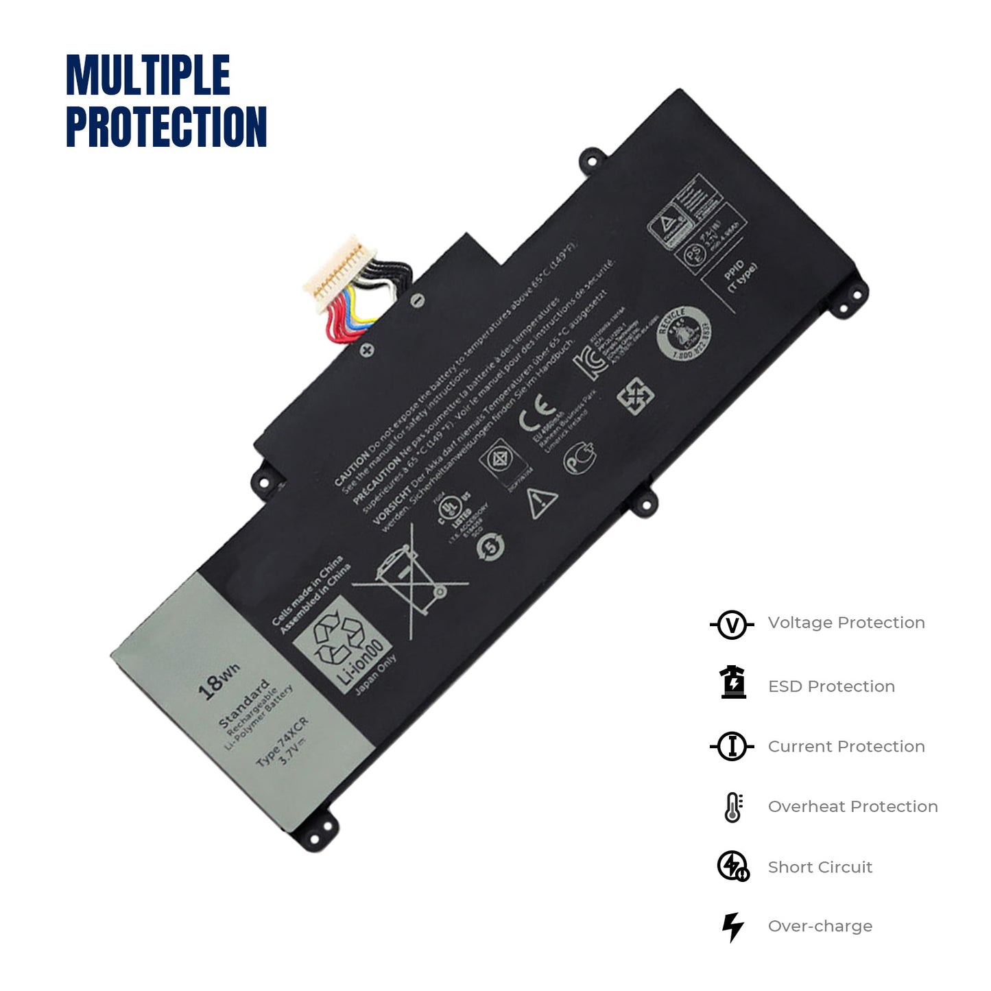 KELESY 74XCR 074XCR Laptop Battery For DELL Venue 8 Pro 5830 T01D VXGP6 X1M2Y Tablet Series 3.7V 18WH