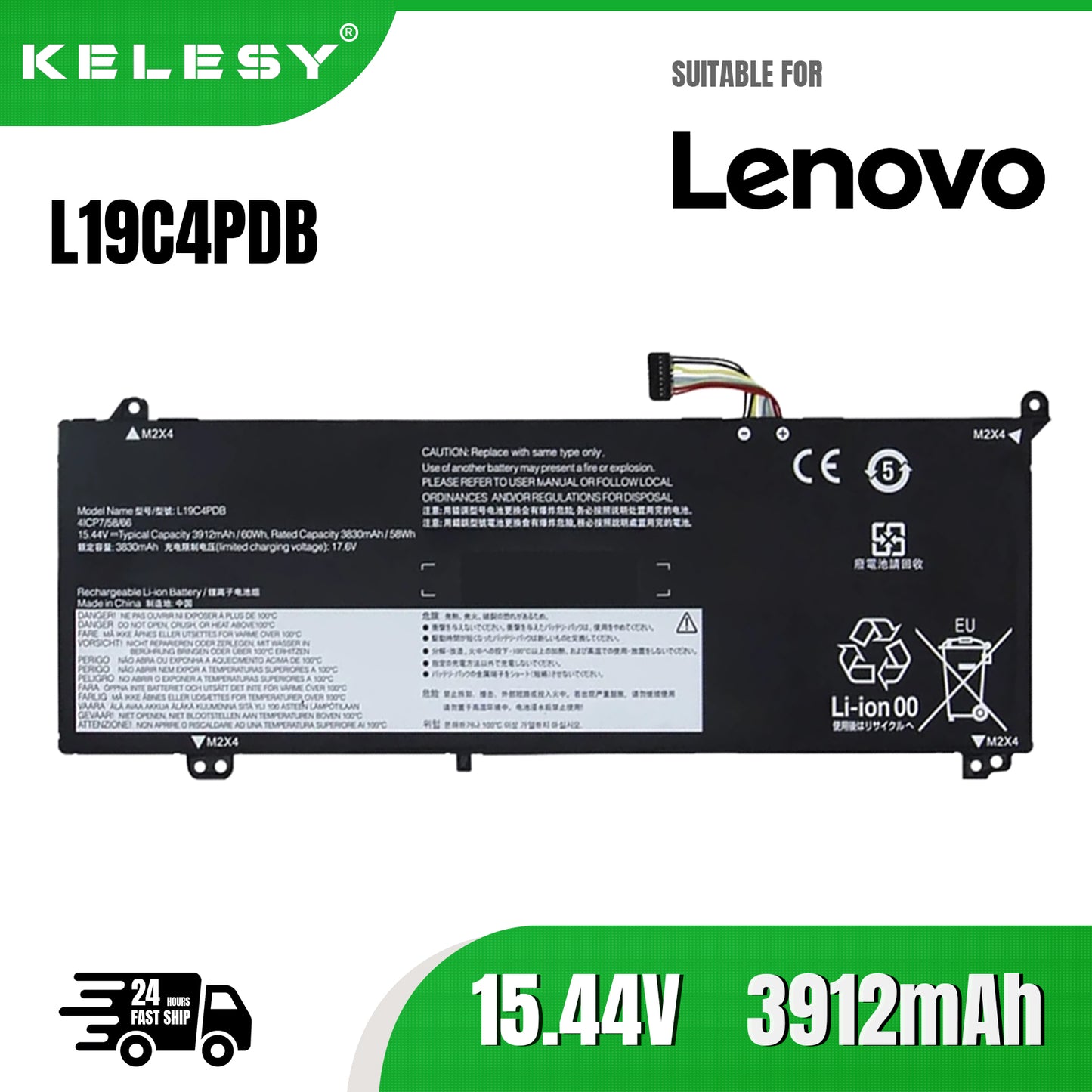 KELESY L19C4PDB Laptop Battery For Lenovo ThinkBook 14s Yoga ITL,ThinkBook 14 15 G2 G3 ITL ARE ACL Sereis 15.44v 3912mAh