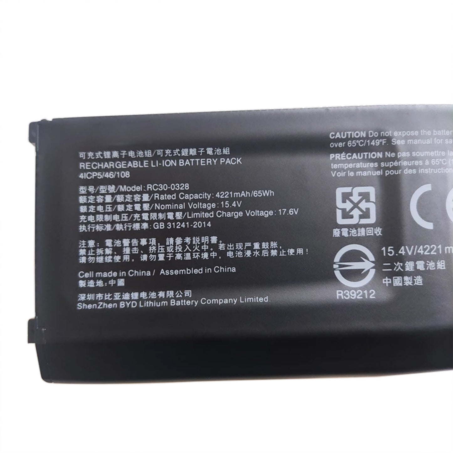 KELESY RC30-0328-batería Original para ordenador portátil, 15,4 V, 65Wh, para Razer Blade15, 2020, RZ09-0328, 4ICP5/46/108