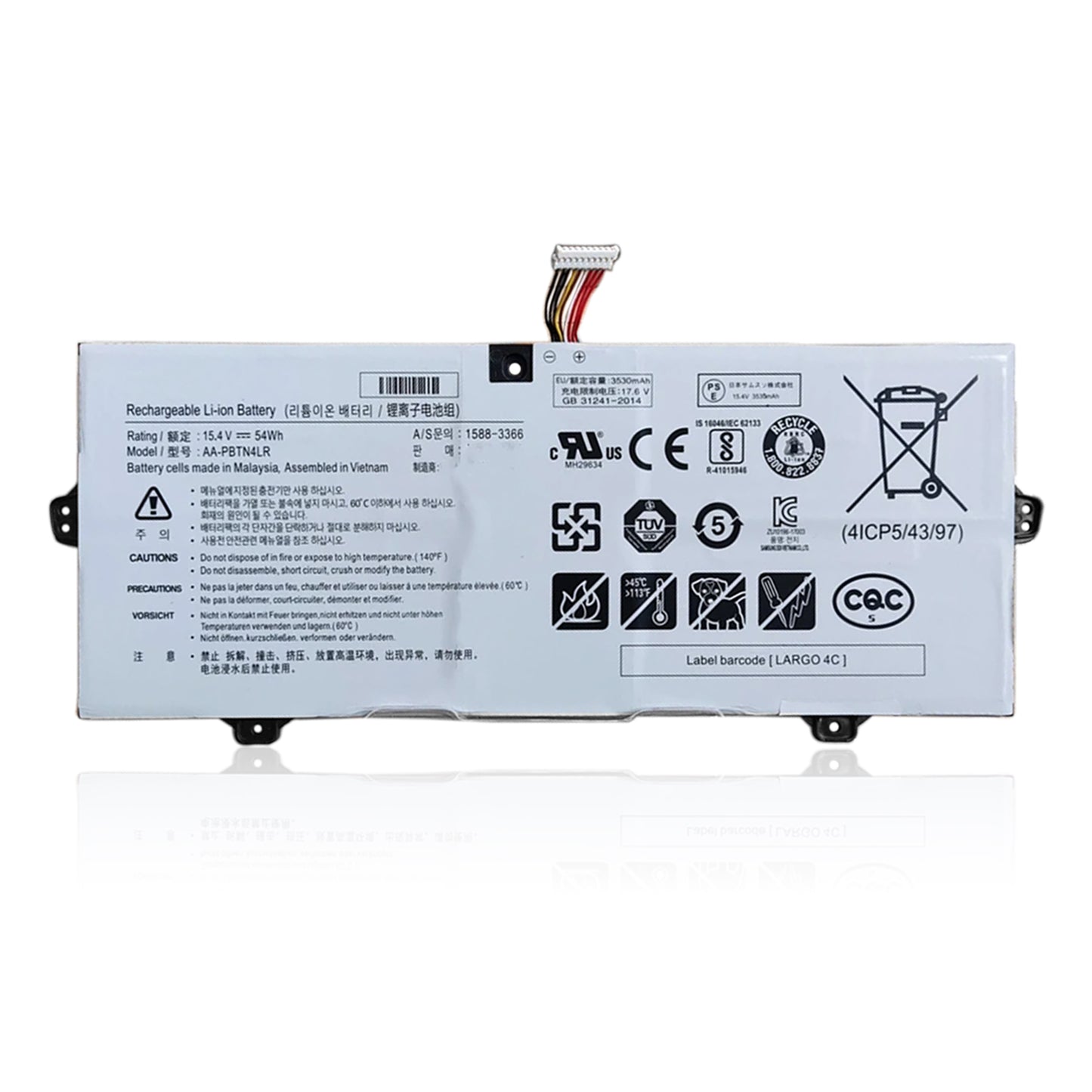 KELESY Batería de AA-PBTN4LR para ordenador portátil, accesorio para Samsung BA43-00 NOTEBook 9 PRO 15 NP940X5N NT950QAA 54WH