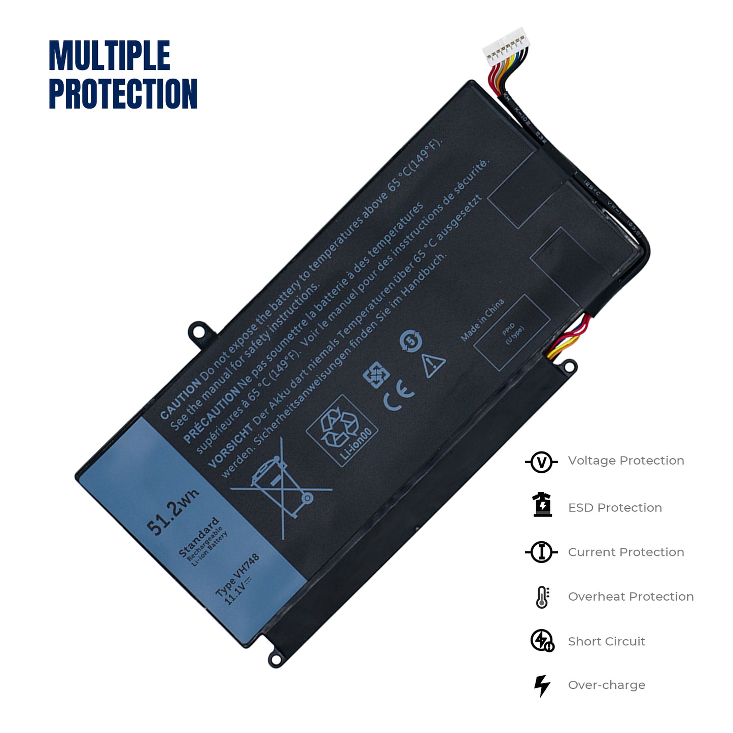 KELESY VH748 Laptop Battery For DELL Vostro 5460 5470 5560 14 5480 For Inspiron 14 5439 V5460D-1308 V5460D-1318 5470D-1328