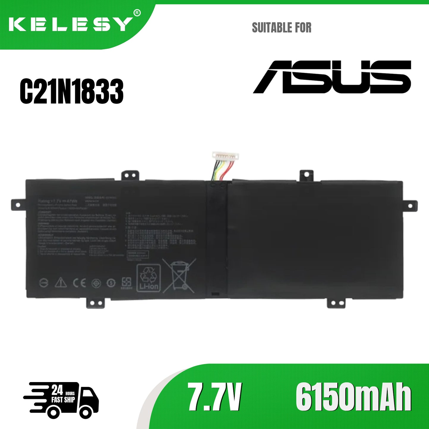 KELESY C21N1833 Laptop Battery For ASUS ZenBook 14 UM431 UM431DA-AM020T UX431 UX431FA UX431FN UX431FL UX431DA UX431FN-AN002T