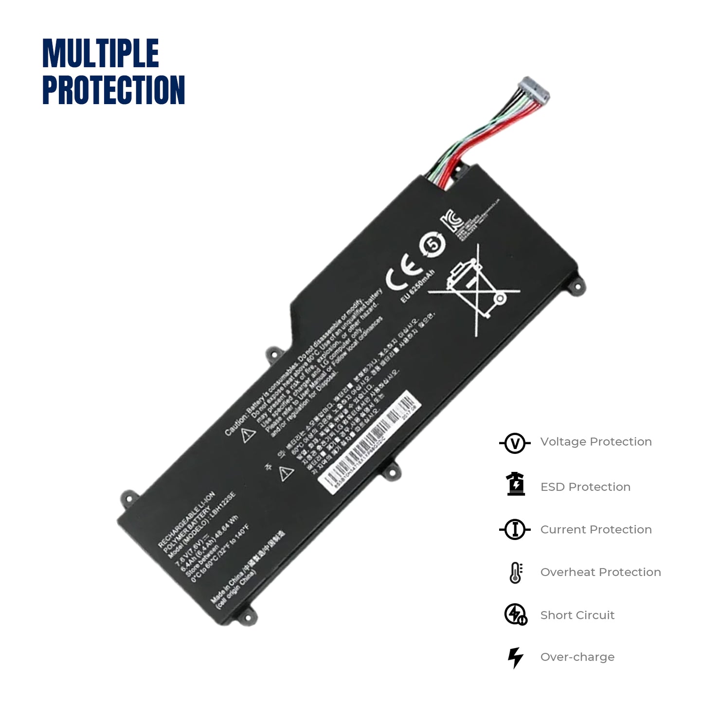 KELESY batería modelo LBH122SE para ordenador portátil, pieza de PC para LG U460, U460-G, AH5DK, U460-K.AH50K, 7,6 V, 48.64WH