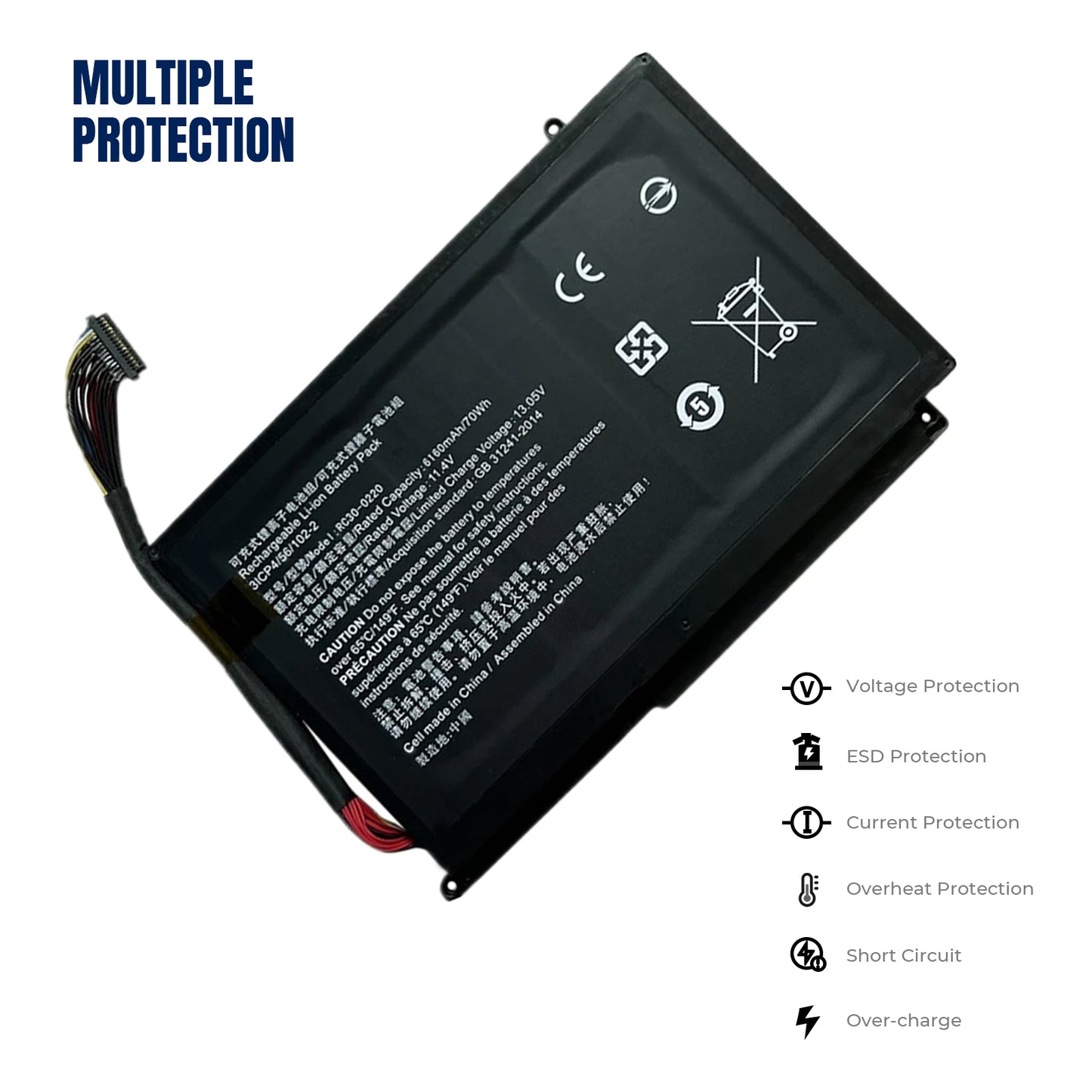 KELESY RC30-0220-batería Original para ordenador portátil Razer Blade Pro, 11,4 V, 70Wh, 17 ", GTX 1060, RZ09-0220