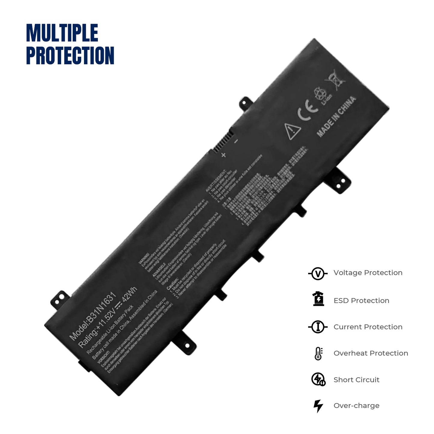 Аккумулятор KELESY B31N1631 для ноутбука ASUS VivoBook 15 X505ZA X505BA X505BP F505 F505ZA F505BA X505ZA-BQ012T X505BA-1A 42WH