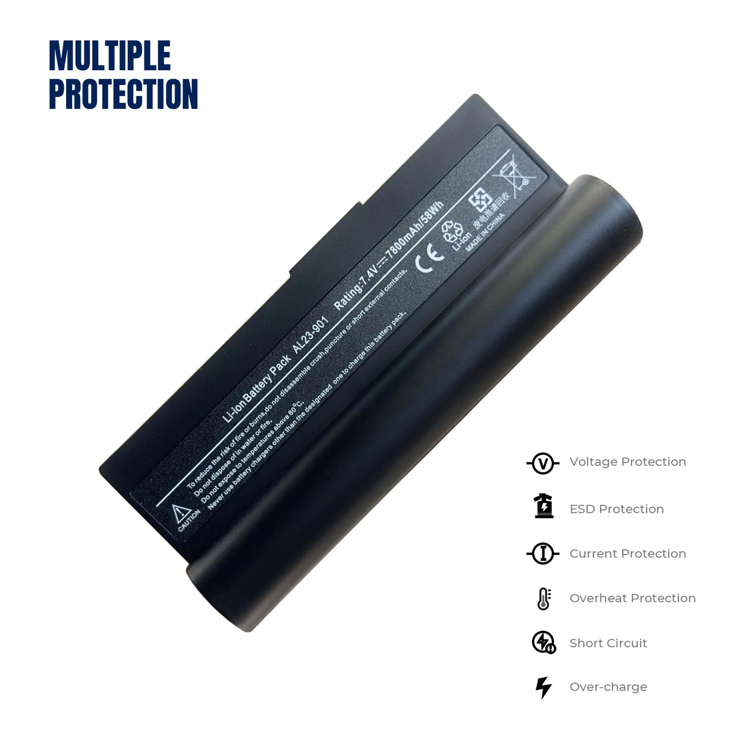 KELESY Batería de 7,4 V y 6600mAh para ordenador portátil, para ASUS Eee PC 1000, 1000H, 1000HE, 1000HA, 1000HD, 1000HG, 901