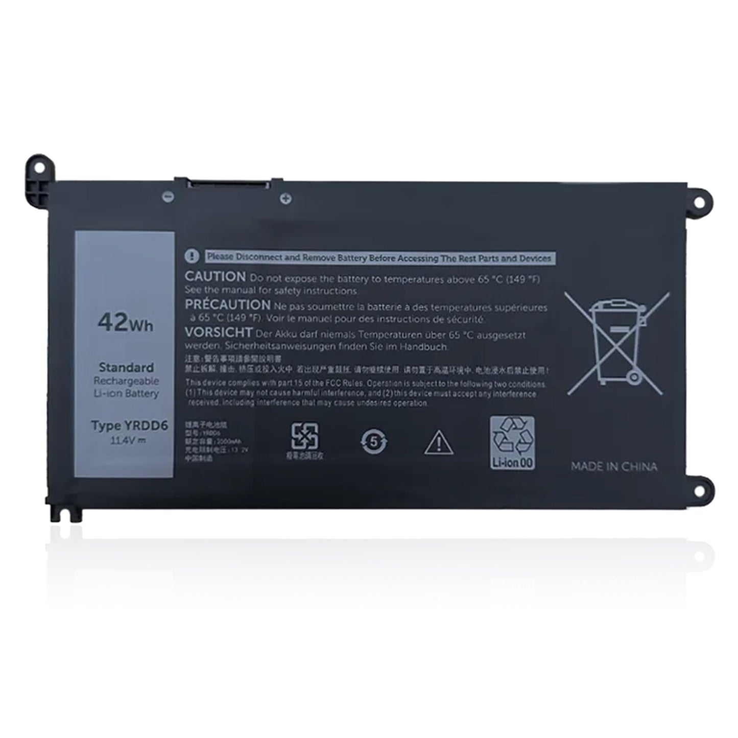 KELESY YRDD6 11.4V 42Wh Laptop Battery For Dell Vostro 3491 3591 3490 3590 3501 Inspiron 5481 5482 5485 5491 5591 5485 5585