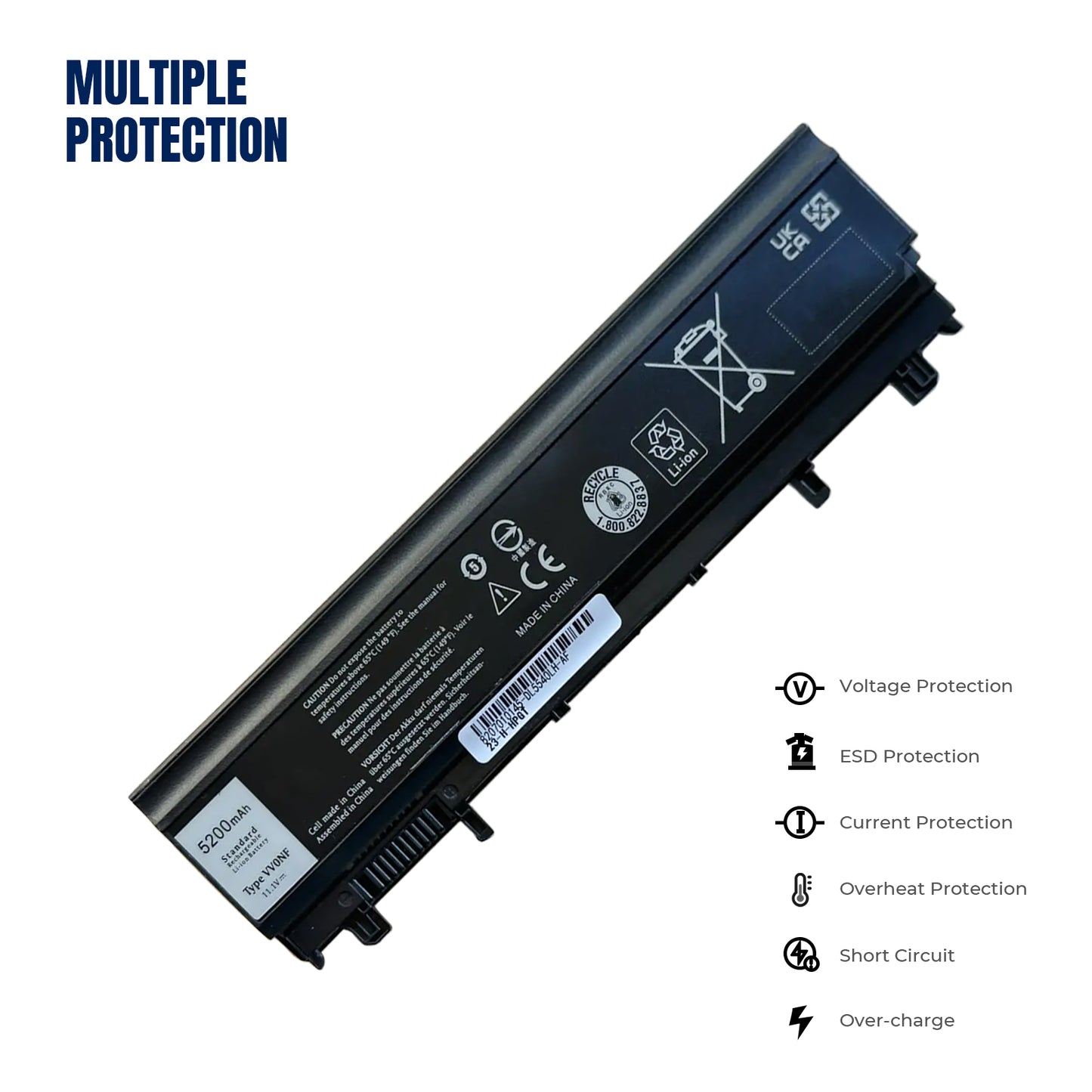KELESY VV0NF Laptop Battery for DELL Latitude E5440 E5540 Series VJXMC N5YH9 0K8HC 7W6K0 FT6D9 11.1V 5200MAH