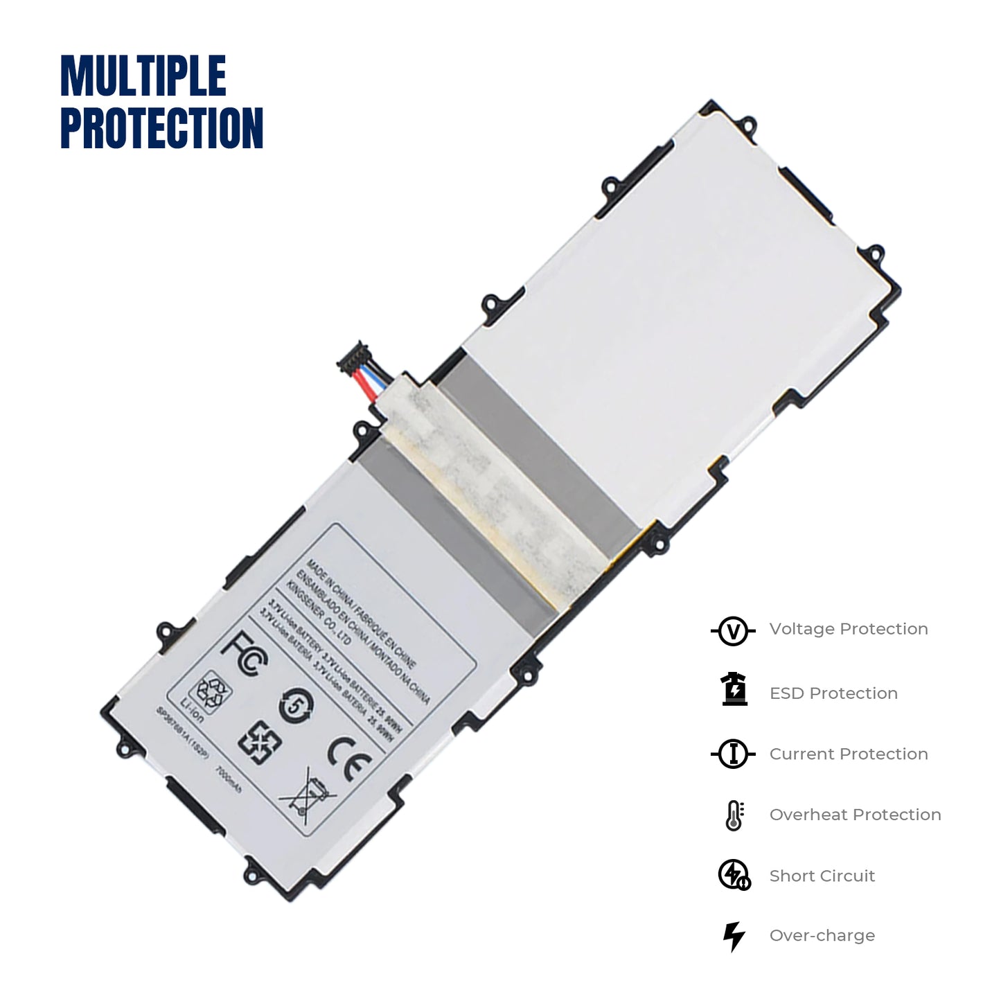 KELESY SP3676B1A(1S2P) para Samsung Galaxy Tab 2, 10,1, GT-N8000, GT-N8010, GT-N8013, GT-P5100, P5113, P7510, P7500, P5100
