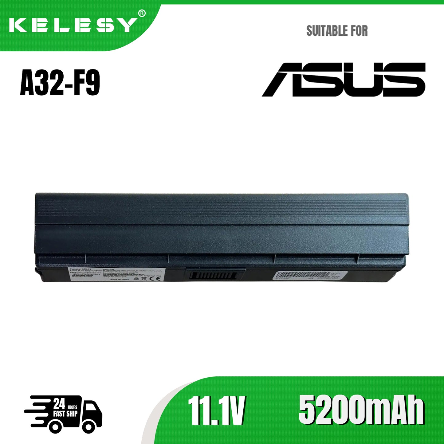 KELESY Batería de A31-F9 para ordenador portátil, Pila de A32-F9 para Asus F9J, F6E, F6A, F6K, F6K54S-SL, Z53, F6, F9DC, F9E