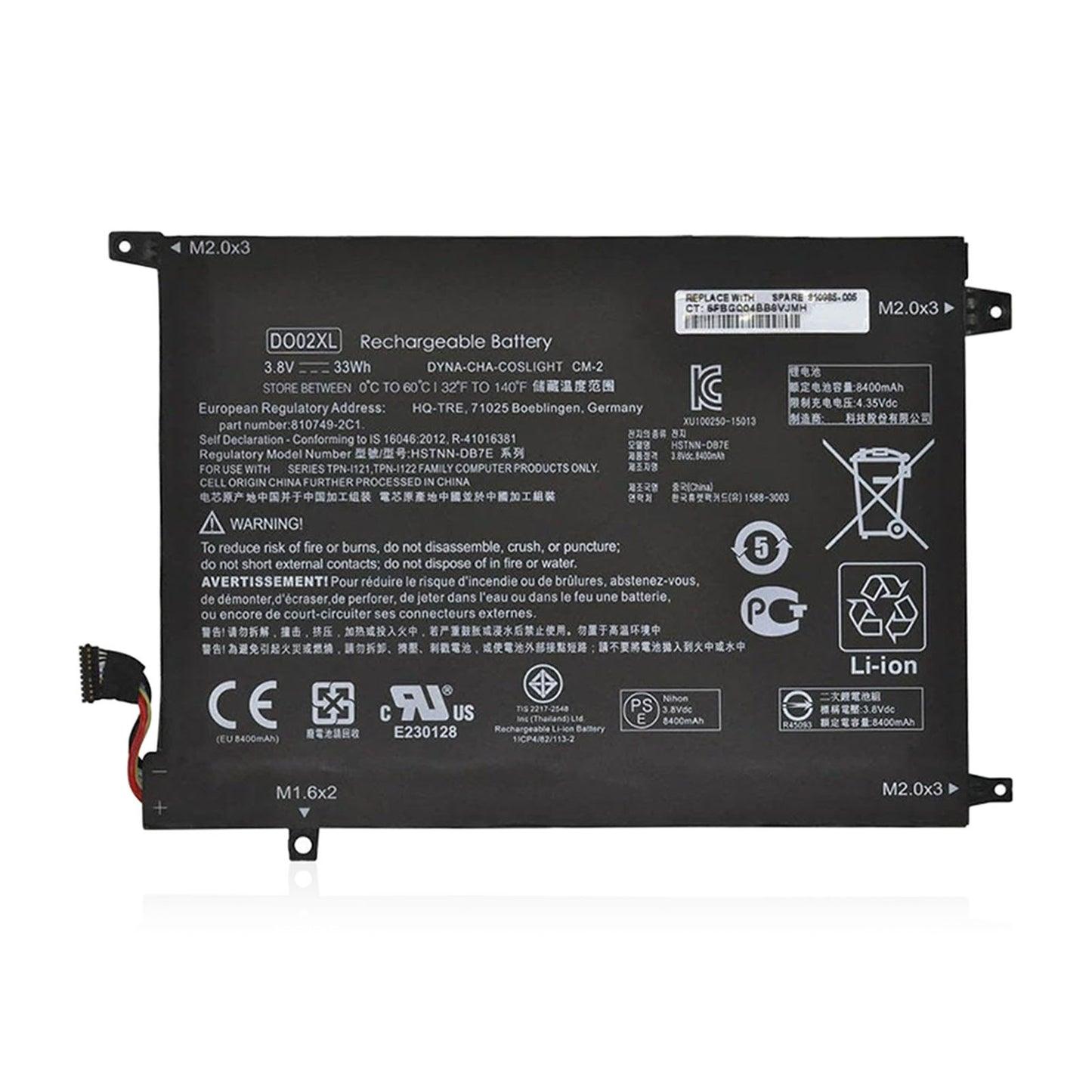 KELESY DO02XL 3.8V 33Wh Original Laptop Battery for HP Pavilion X2 210 G1 10-n 810749-421 HSTNN-LB6Y