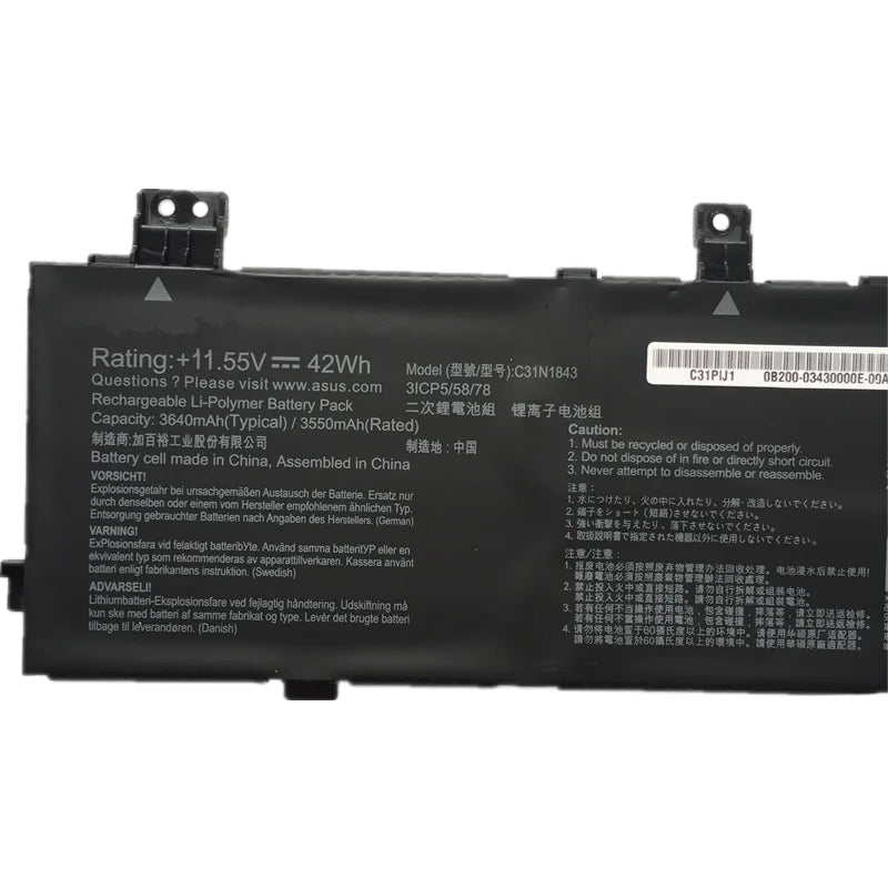 KELESY C31N1843 0B200-03430000 ASUS Laptop Battery For S14 S432 S432FA S432FL S15 S532 S532FA S532FL X432FA X532FL